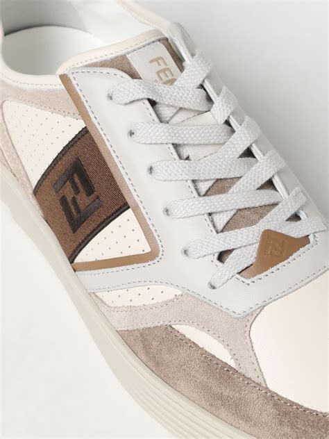 fendi sneakers beige|Fendi shearling sneakers.